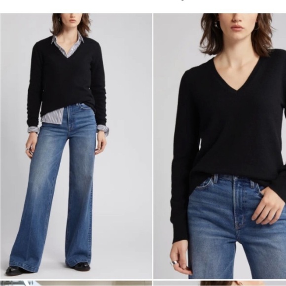 Only Mine EUC Cranberry 2 ply 100% Cashmere V neck Sweater SZ X-Small - Picture 5 of 5